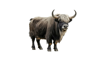 Yak standing gracefully in a snowy landscape