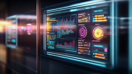Obraz premium Digital Horizons: Visualization of Data Trends Illuminating Business Growth Potential