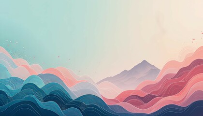 Gigapixel digital art serene wave landscapes