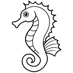 Seahorse Fine Line Design