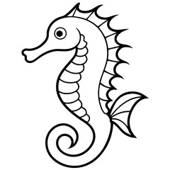 Seahorse Fine Line Design