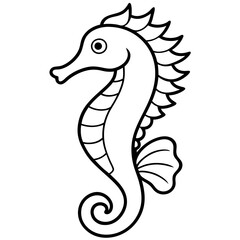 Seahorse Fine Line Design
