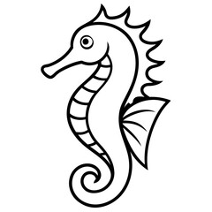 Fototapeta premium Seahorse Fine Line Design
