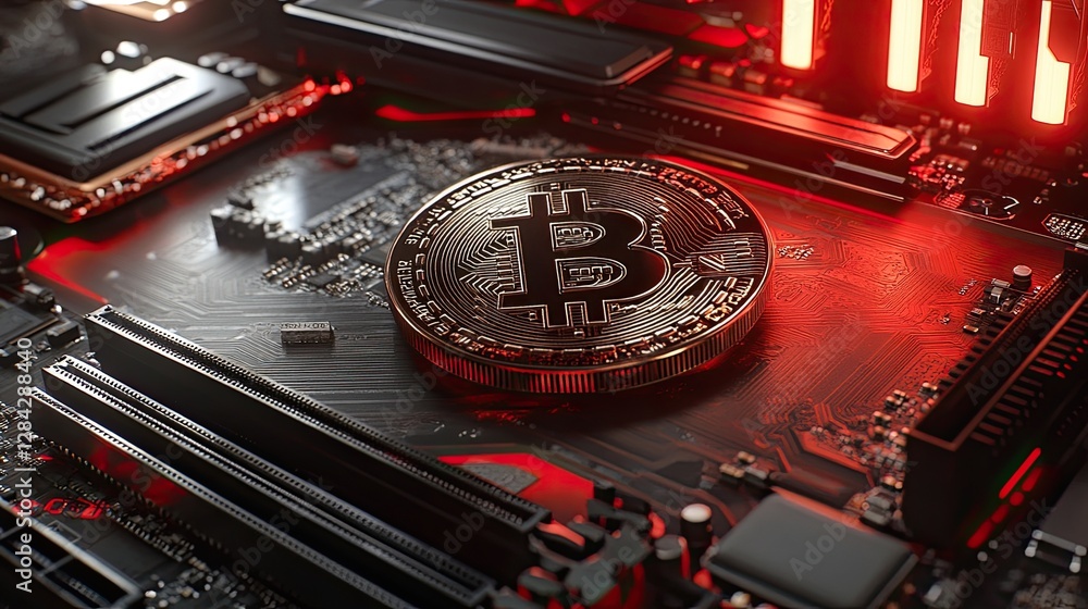 Poster bitcoin and cryptocurrency mining operate within the digital money ecosystem