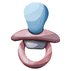Pacifier in Cute and Soft Watercolor vector Illustration