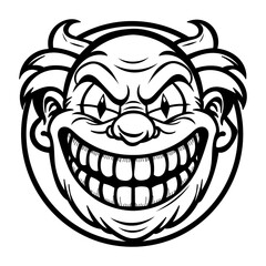 A glyph sticker of scary smile