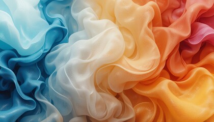 Obraz premium Colorful fabric textures studio digital art soft light close-up textile design