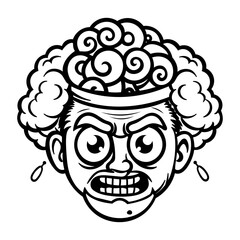 Fototapeta premium A glyph sticker of an intense character 