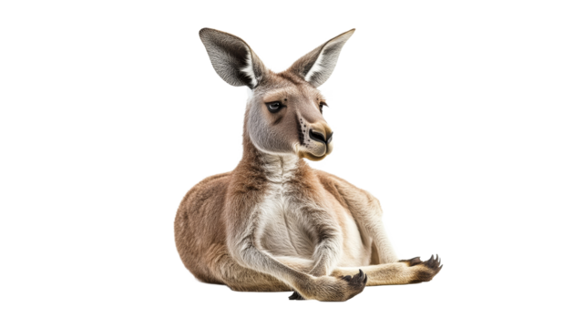 Kangaroo resting in a serene pose at midday