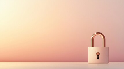 Fototapeta premium Unlocking Potential A Softly Glowing Aura Surrounding an Open Lock in a Minimalist Setting