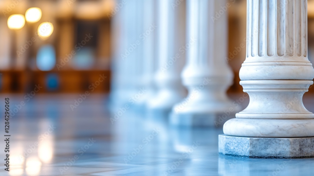 Aufkleber closeup perspective of elegant marble columns standing tall in a grand architectural setting : gener