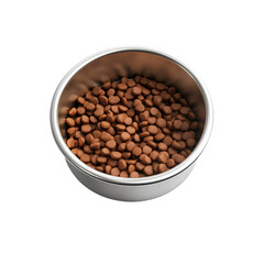 Fototapeta premium A full bowl of brown pet food ready for a hungry pet a satisfying meal