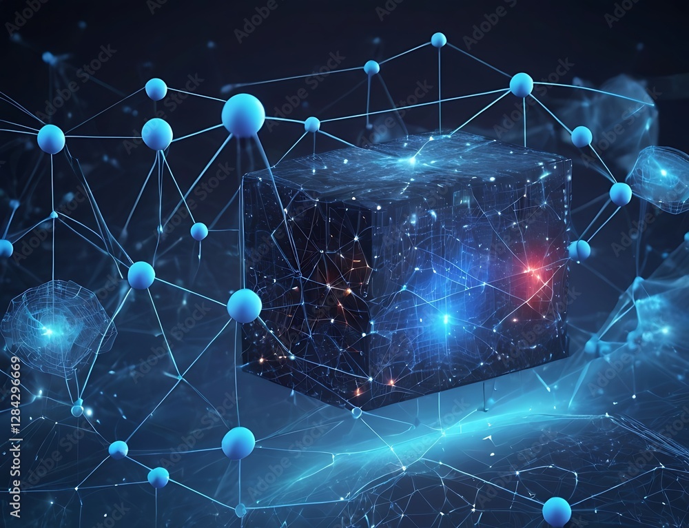 Aufkleber abstract network connection for business digital communication