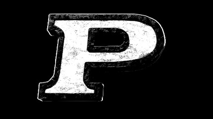 Elegant Black and White 3D Letter P Design