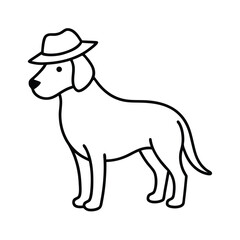 vector illustration of a dog with hat