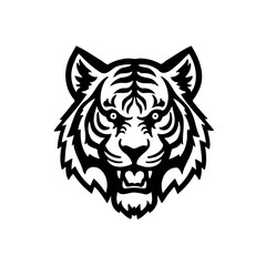 Bold Tiger Head Logo in Striking Black Silhouette