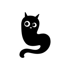 Whimsical Silhouette, A Playful Cat Illustration