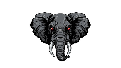 Distinctive elephant artwork with bold features