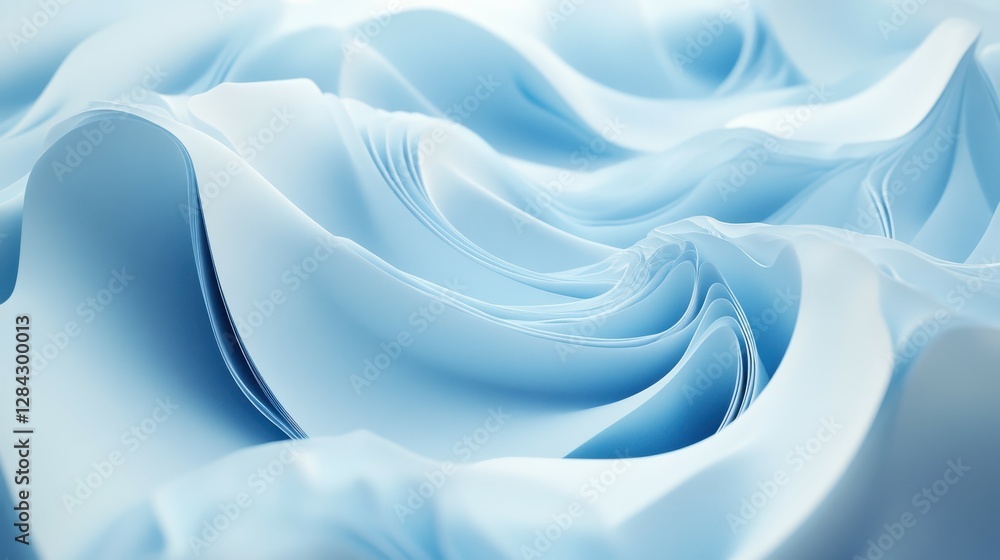 Aufkleber fluid blue fabric waves with abstract patterns and soft light