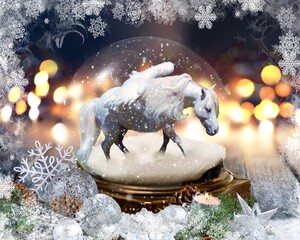 Pegasus Pony in a Snow Globe 