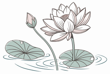 Vector illustration of lotus flower