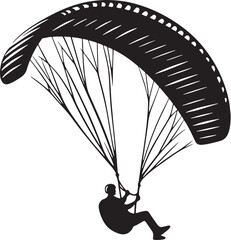 Black Color Paragliding Silhouette Vector Illustration design, Solid White Background