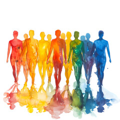 Diverse People Watercolor  Unity  Rainbow  Community  Inclusivity  Human  Group  Abstract