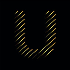 Rained Logo combine with letter U vector template