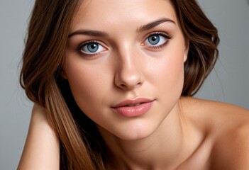 Naklejka premium Portrait of young and beautiful woman 