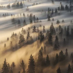 Ultra-Realistic Foggy Forest with Golden Sunlight – Mystical Nature Scene in High Resolution (1)