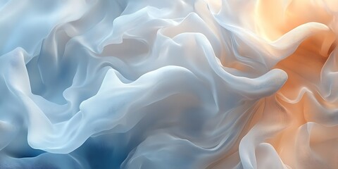 Obraz premium Abstract Soft Fabric Texture, Draped Light Blue and Beige