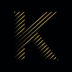 Rained Logo combine with letter K vector template