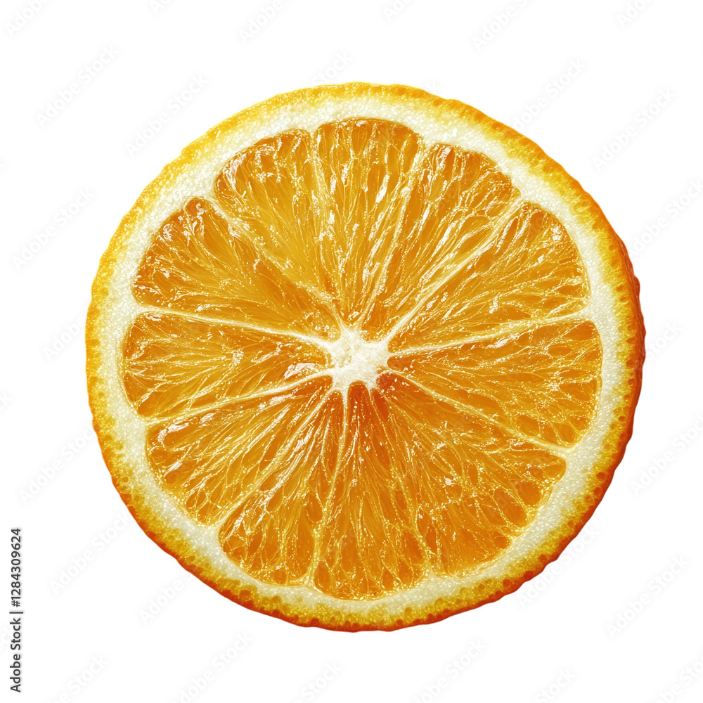 Poster fresh orange slice isolated on transparent background. generative ai