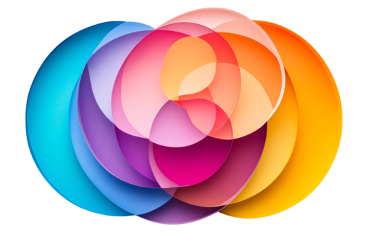Colorful overlapping circles create vibrant design