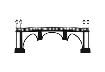 Minimalist Steel Bridge Icon in Flat Design vector illustration on white background.