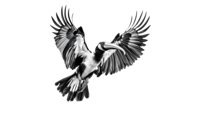 Majestic bird in flight showcasing its wingspan