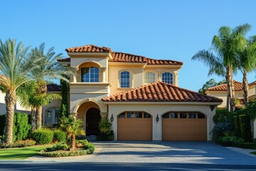 Fototapeta premium Luxury Mediterranean Villa Stunning Modern Home with Elegant Design