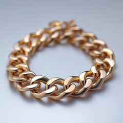 Obraz premium A stunning gold chain bracelet featuring thick, interlocking links, showcasing elegance and bold design.