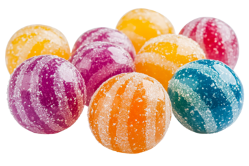 Colorful candy spheres artfully arranged