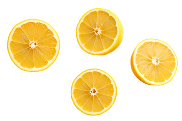 Fototapeta premium Fresh lemon and orange slices isolated on a white background
