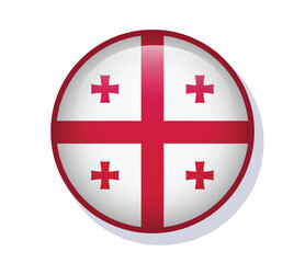 Obraz premium Flag Georgia circle round frame vector design