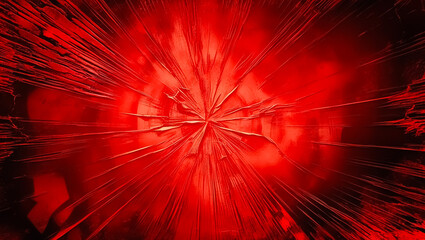 Dynamic Red Explosion Abstract Background with Cracked Texture and Radiating Energy &ndash; High-Impact Cinematic Design