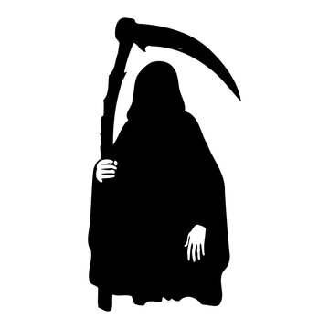 recommend clip art: Grim Reaper Silhouette with Sharp Scythe