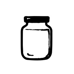 Minimalist Jar Illustration with Bold Outlines