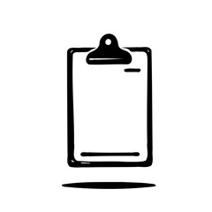 Simple Clipboard Black and White Illustration