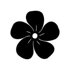 Monochrome Floral Silhouette with Five Petals