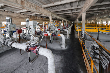 Piping of autoclaves with pipes valves and automatic drives