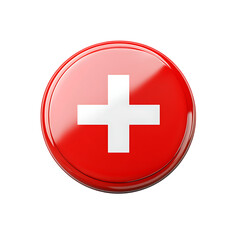 Obraz premium Red Medical Icon with White Cross PNG Against Transparent Background for Healthcare Branding, Medical Logos, or First Aid Illustrations