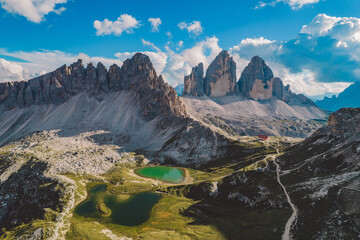 Obraz premium High angle view of Dolomites mountains