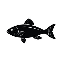 Anabas Silhouette Vector Art | Black Anabas Fish Design Illustration